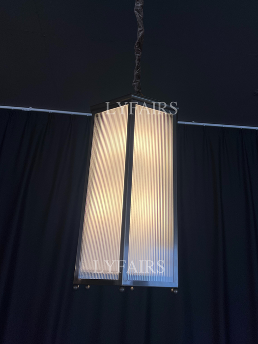 Modern Glass Lampshade Hexagonal Lantern Pendant