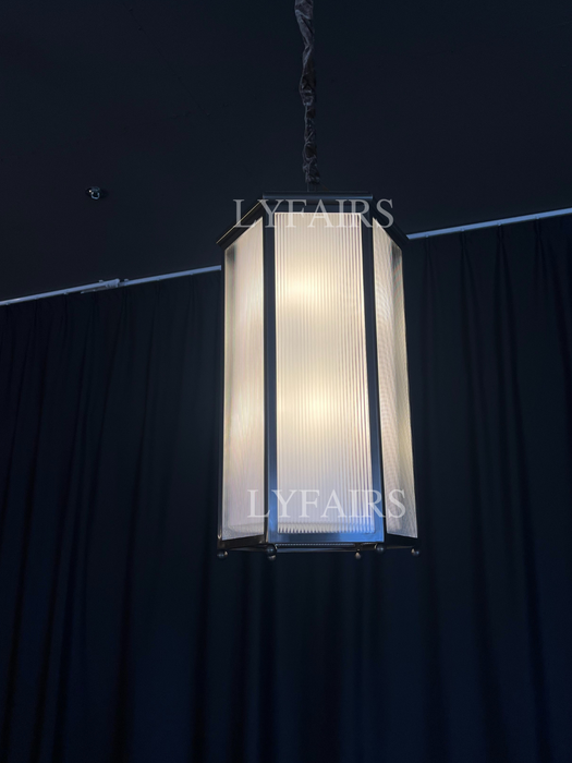 Modern Glass Lampshade Hexagonal Lantern Pendant