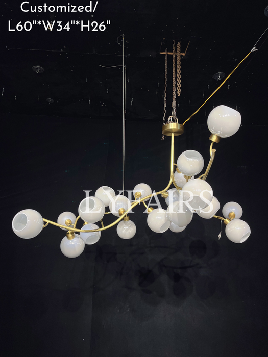 Modern Hand-blown Glass Globes Branch Chandelier for Living/Dining Room/Kitchen Island