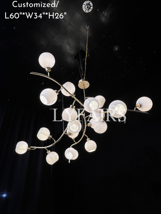 Modern Hand-blown Glass Globes Branch Chandelier for Living/Dining Room/Kitchen Island
