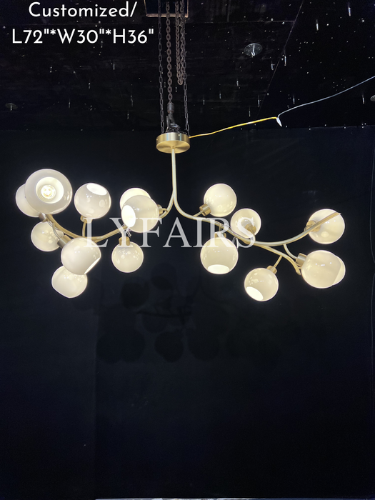 Modern Hand-blown Glass Globes Branch Chandelier for Living/Dining Room/Kitchen Island