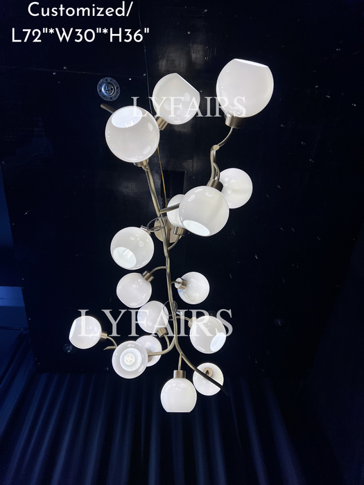 Modern Hand-blown Glass Globes Branch Chandelier for Living/Dining Room/Kitchen Island