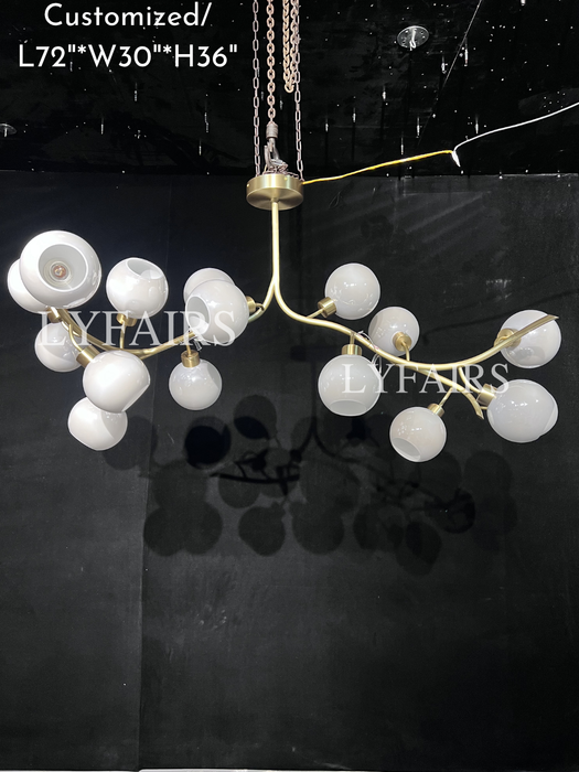 Modern Hand-blown Glass Globes Branch Chandelier for Living/Dining Room/Kitchen Island
