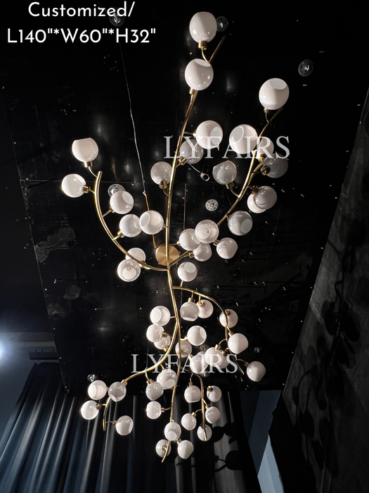 Modern Hand-blown Glass Globes Branch Chandelier for Living/Dining Room/Kitchen Island