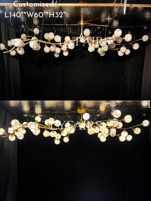 Modern Hand-blown Glass Globes Branch Chandelier for Living/Dining Room/Kitchen Island