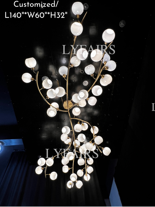 Modern Hand-blown Glass Globes Branch Chandelier for Living/Dining Room/Kitchen Island