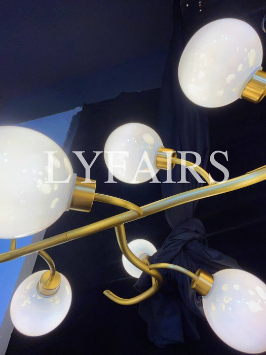 Modern Hand-blown Glass Globes Branch Chandelier for Living/Dining Room/Kitchen Island