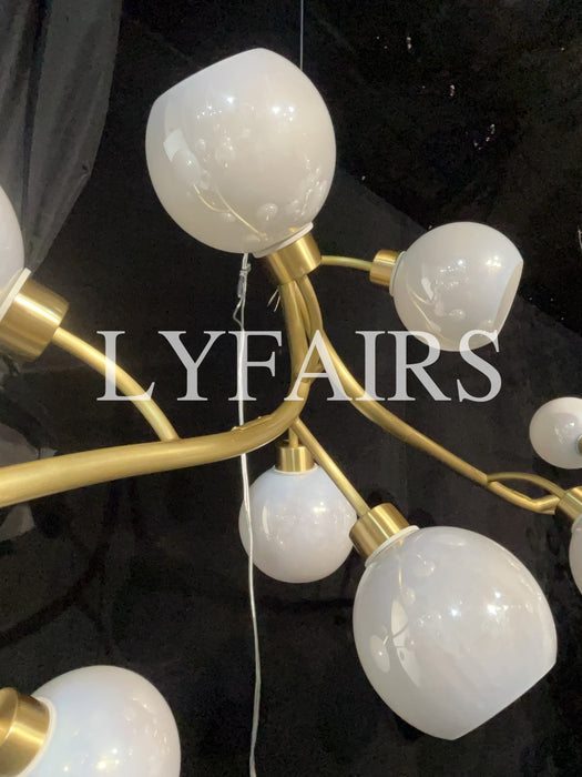 Modern Hand-blown Glass Globes Branch Chandelier for Living/Dining Room/Kitchen Island