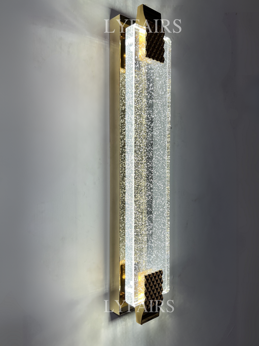 Lampada da parete in vetro trasparente Starburst, moderna e di lusso, di design, per ingresso/sala da pranzo/comodino