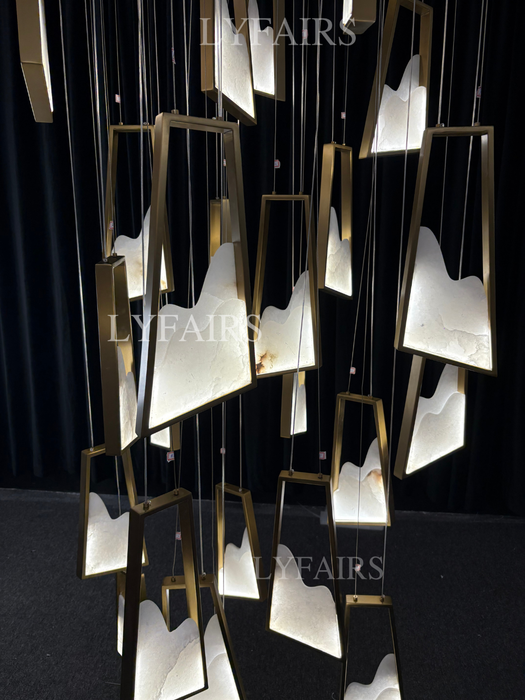 Modern Light Luxury Floating Alabaster Chandelier