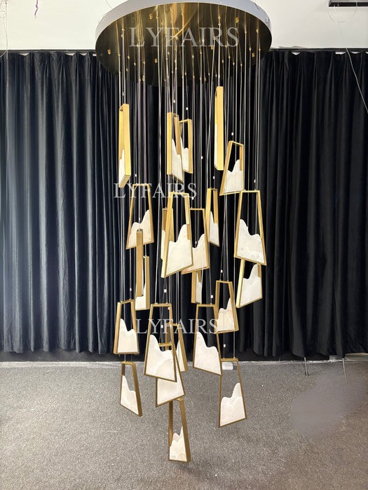Modern Light Luxury Floating Alabaster Chandelier