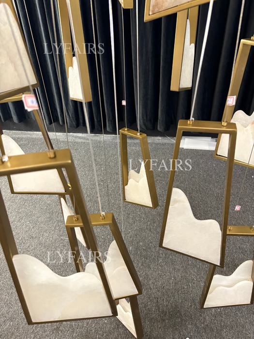 Modern Light Luxury Floating Alabaster Chandelier