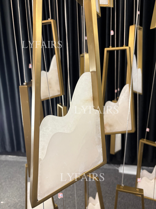 Modern Light Luxury Floating Alabaster Chandelier