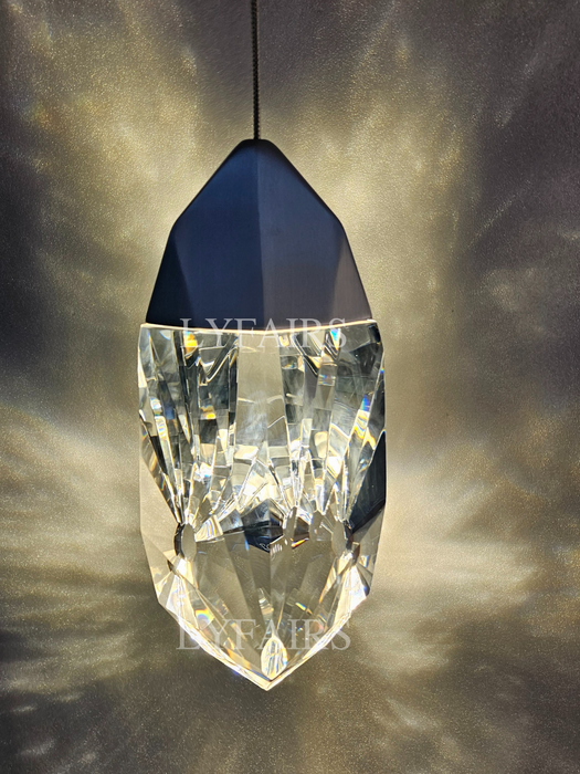 Modern Luxury Gold Foil Diamond Crystal Pendant