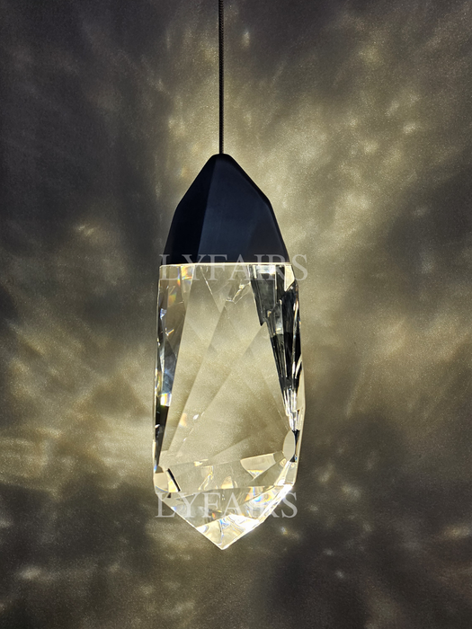 Modern Luxury Gold Foil Diamond Crystal Pendant