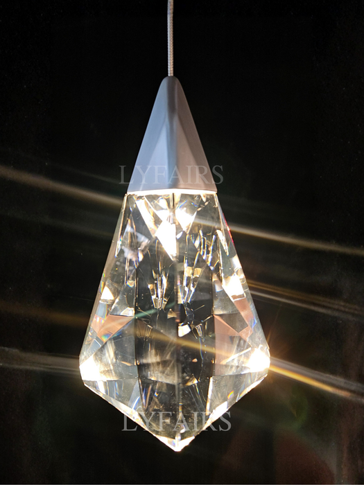 Modern Luxury Gold Foil Diamond Crystal Pendant