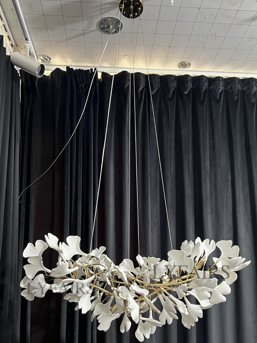 Lampadario moderno di lusso lineare in ceramica Ginkgo per sala da pranzo/isola cucina