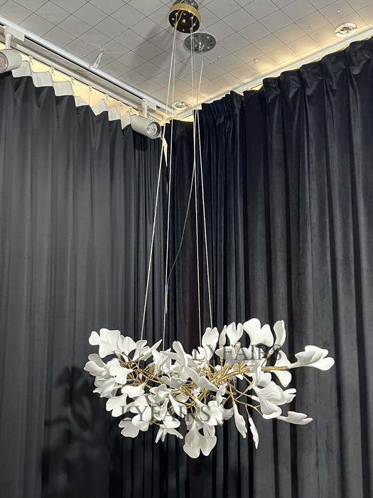 Lampadario moderno di lusso lineare in ceramica Ginkgo per sala da pranzo/isola cucina