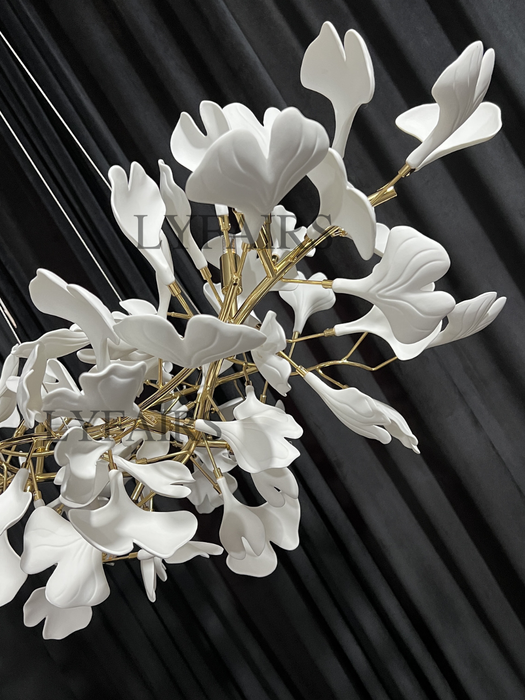 Lampadario moderno di lusso lineare in ceramica Ginkgo per sala da pranzo/isola cucina