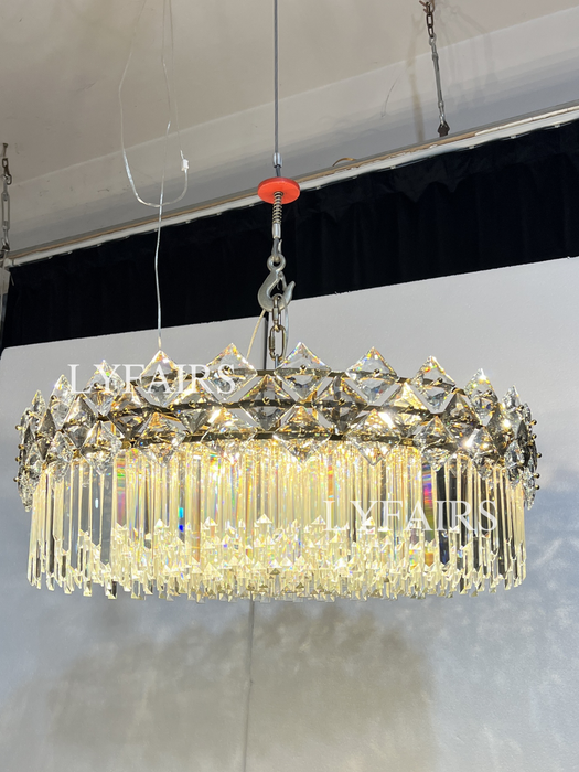 Modern Luxury Tiered Transparent Crystal Chandelier Suit for Living/Dining Room/Bedroom