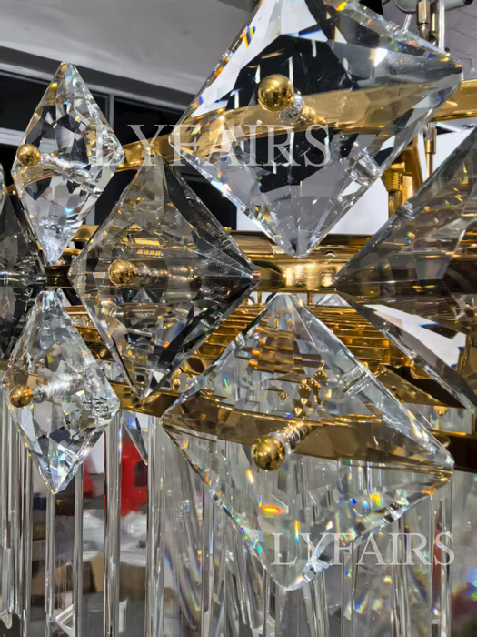 Modern Luxury Tiered Transparent Crystal Chandelier Suit for Living/Dining Room/Bedroom