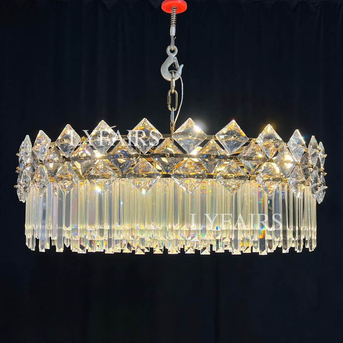 Modern Luxury Tiered Transparent Crystal Chandelier Suit for Living/Dining Room/Bedroom