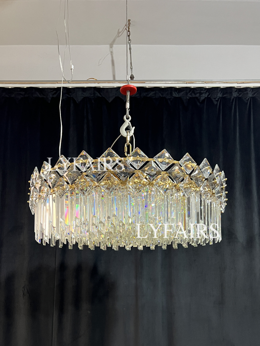 Modern Luxury Tiered Transparent Crystal Chandelier Suit for Living/Dining Room/Bedroom