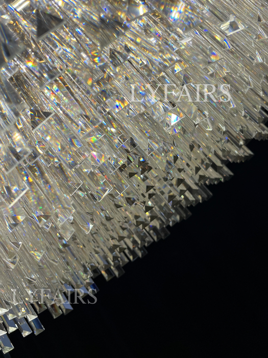 Modern Luxury Tiered Transparent Crystal Chandelier Suit for Living/Dining Room/Bedroom