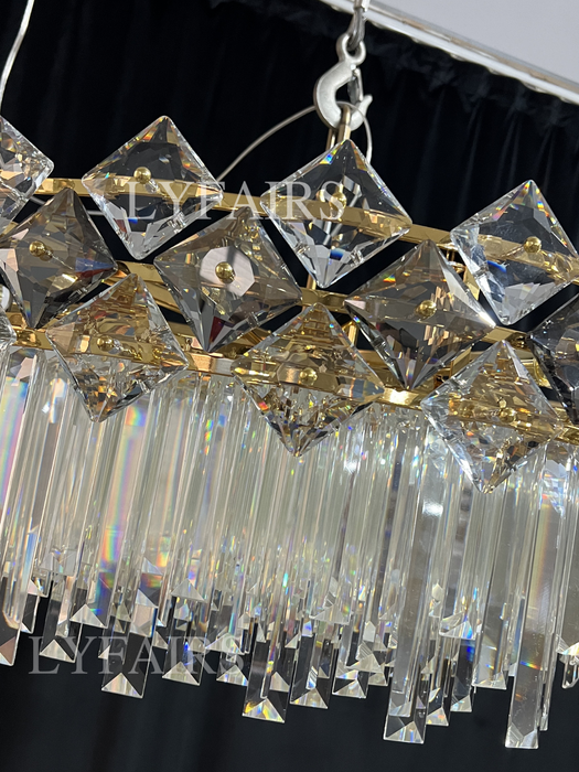 Modern Luxury Tiered Transparent Crystal Chandelier Suit for Living/Dining Room/Bedroom