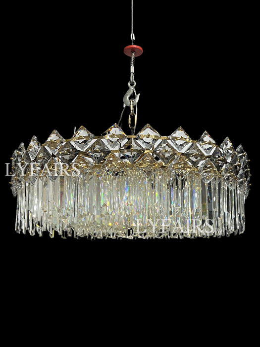 Modern Luxury Tiered Transparent Crystal Chandelier Suit for Living/Dining Room/Bedroom