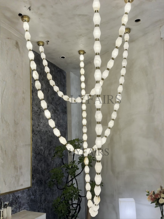 Modern Necklace Alabaster Cluster Chandelier