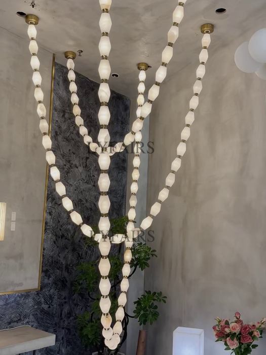 Modern Necklace Alabaster Cluster Chandelier
