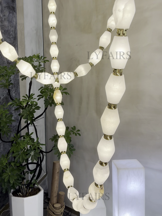 Modern Necklace Alabaster Cluster Chandelier