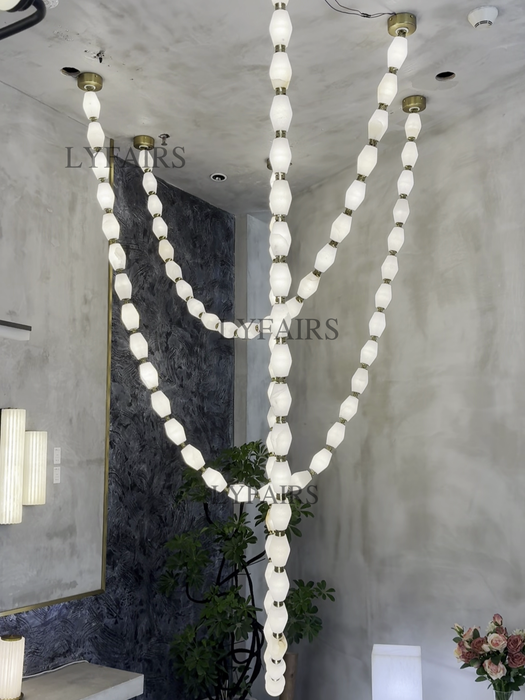 Modern Necklace Alabaster Cluster Chandelier
