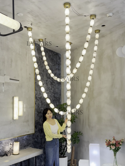 Modern Necklace Alabaster Cluster Chandelier