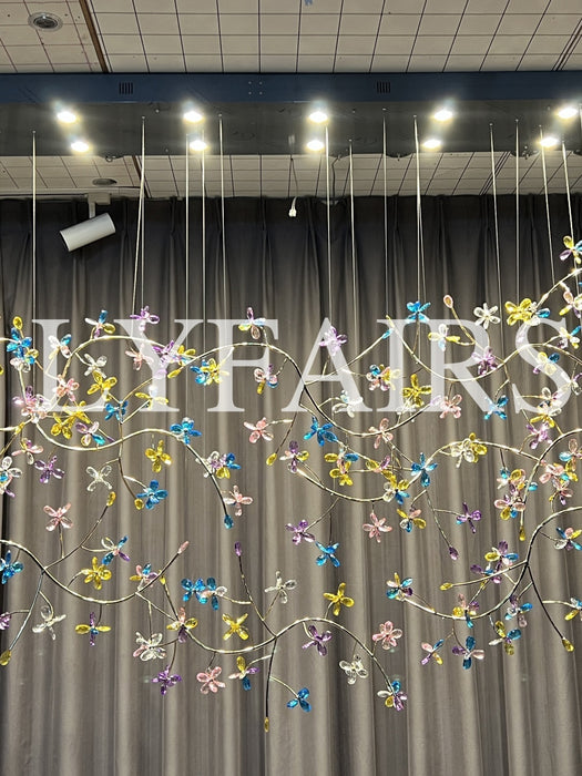 Modern Prosperity Floral Crystal Cluster Chandelier for Dining Room/Kitchen Island