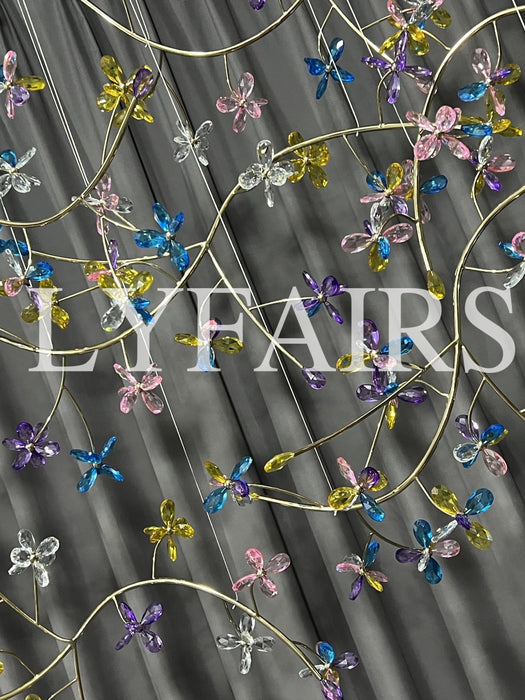 Modern Prosperity Floral Crystal Cluster Chandelier for Dining Room/Kitchen Island