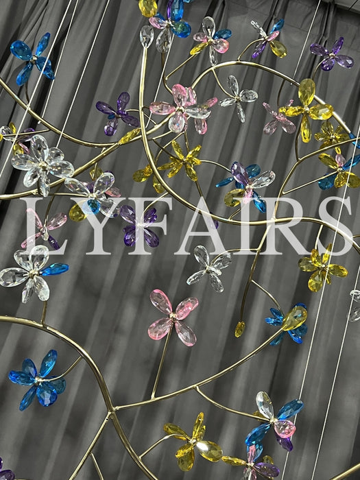 Modern Prosperity Floral Crystal Cluster Chandelier for Dining Room/Kitchen Island