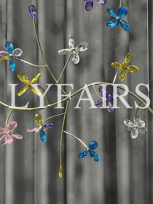 Modern Prosperity Floral Crystal Cluster Chandelier for Dining Room/Kitchen Island