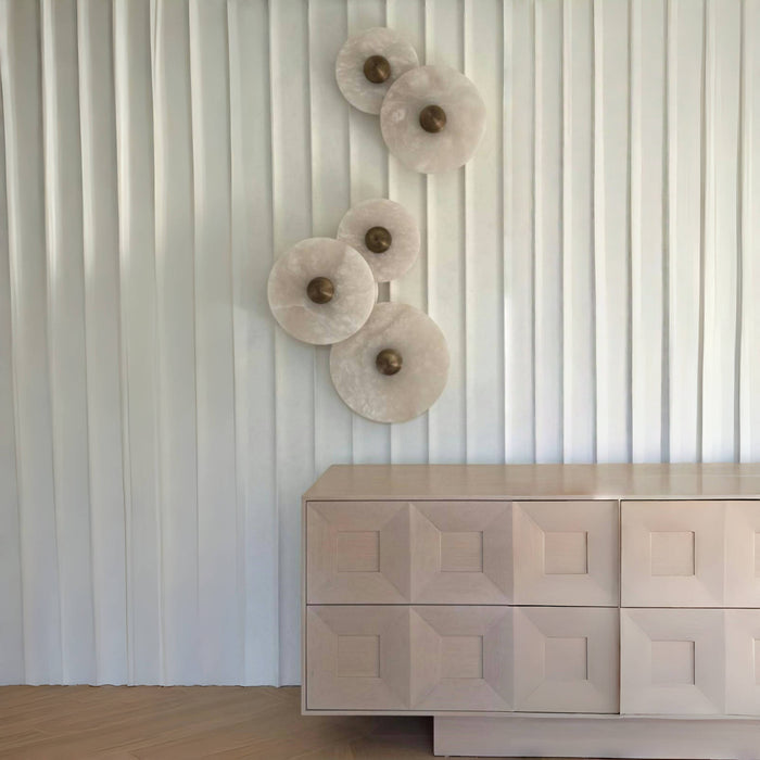 Modern Round Alabaster Cluster Wall Lamp