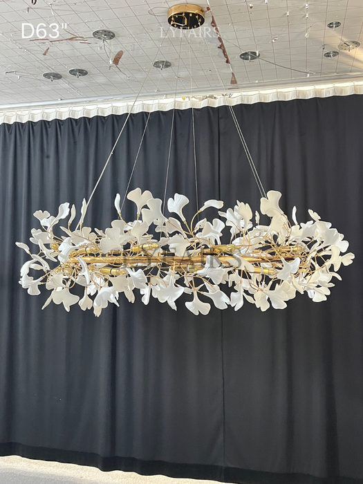 Modern Round Ginkgo Chandelier for Dining Room/Bedroom/Living Room