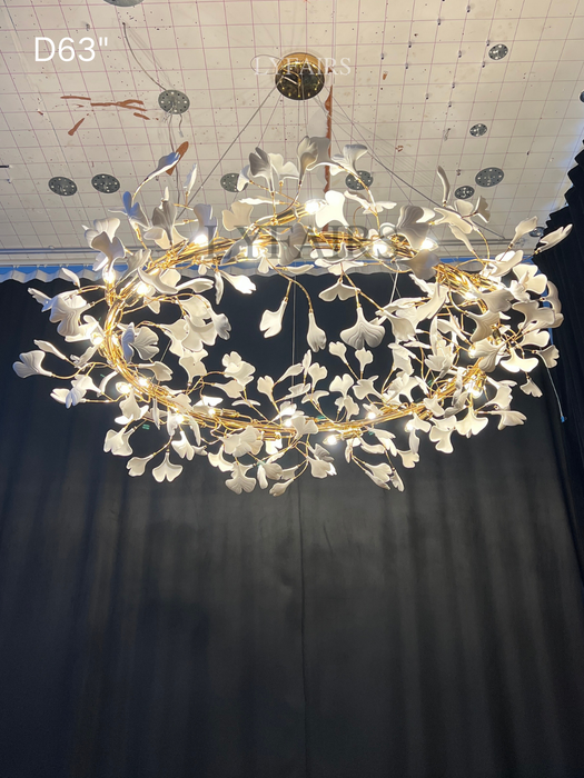 Modern Round Ginkgo Chandelier for Dining Room/Bedroom/Living Room