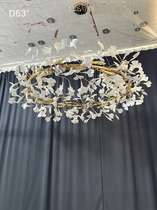 Modern Round Ginkgo Chandelier for Dining Room/Bedroom/Living Room
