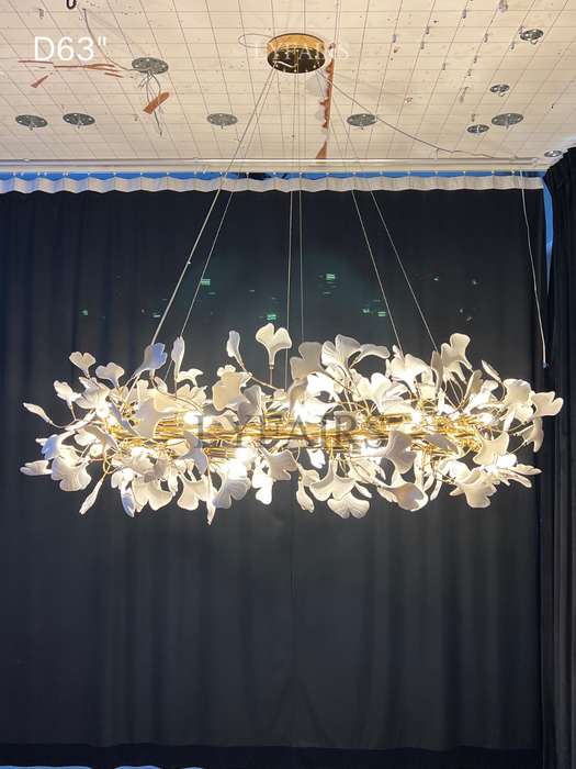 Modern Round Ginkgo Chandelier for Dining Room/Bedroom/Living Room