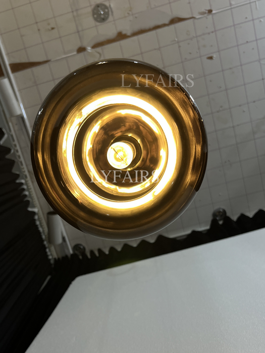 Modern Single Smoke Gray Glass Pendant