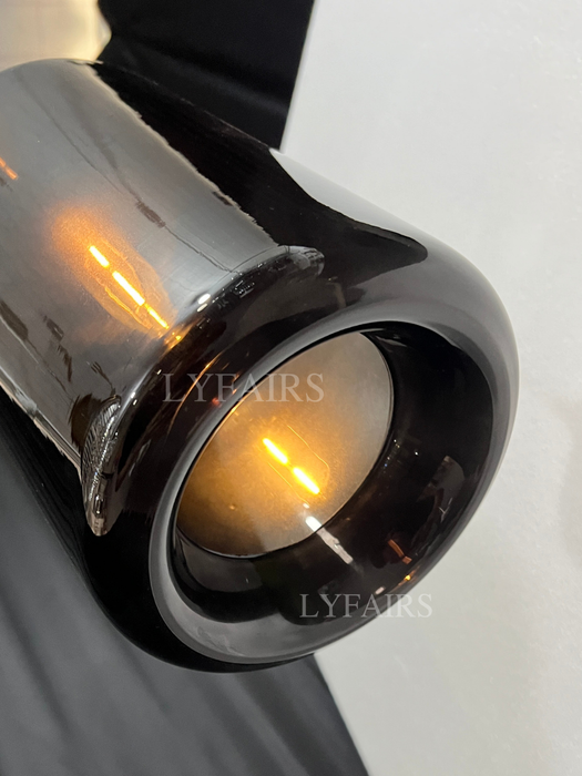 Modern Single Smoke Gray Glass Pendant