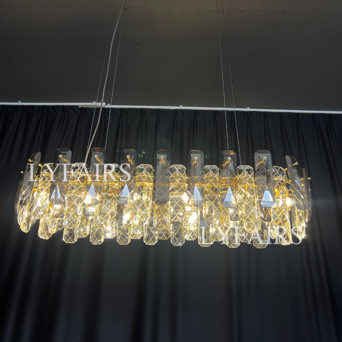 Modern Smoky Gray Crystal Chandelier Gleamy Light Fixture for Living/Dining Room/ Bedroom/ Home Office