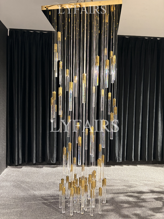 Luce per scale moderne Foyer Scala Lampade da soffitto per scale Lampadario per scale a chiocciola Lampadario in cristallo Luci decorative per sala di lusso