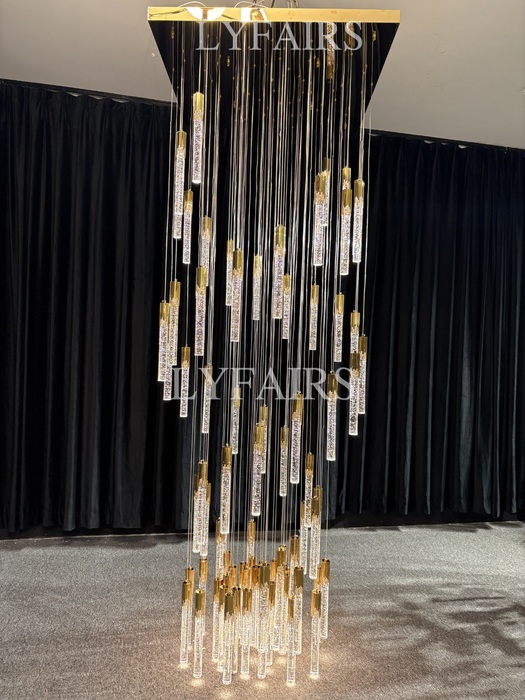 Luce per scale moderne Foyer Scala Lampade da soffitto per scale Lampadario per scale a chiocciola Lampadario in cristallo Luci decorative per sala di lusso