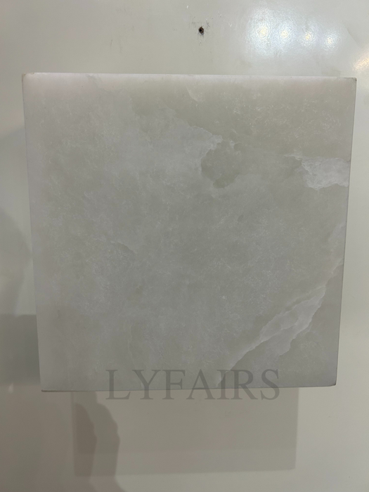 Modern Square Flush Mount Alabaster Chandelier